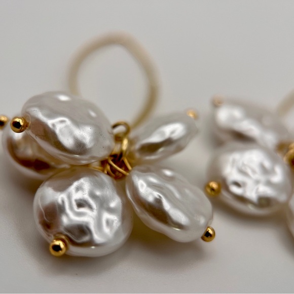 Anthro Natural Pearl Drop Earrings - Picture 3 of 5